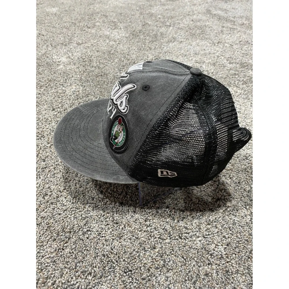 New Era Hat NBA Finals 2024 Boston Celtics OSFM Grey Excellent Trucker Snapback